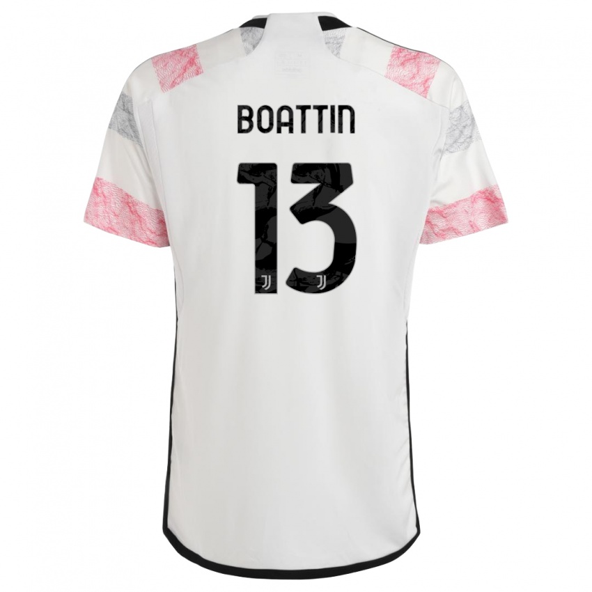 Kinder Lisa Boattin #13 Weiß Rosa Auswärtstrikot Trikot 2023/24 T-Shirt