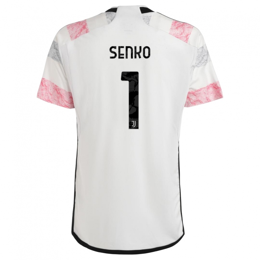 Kinder Zsombor Senko #1 Weiß Rosa Auswärtstrikot Trikot 2023/24 T-Shirt