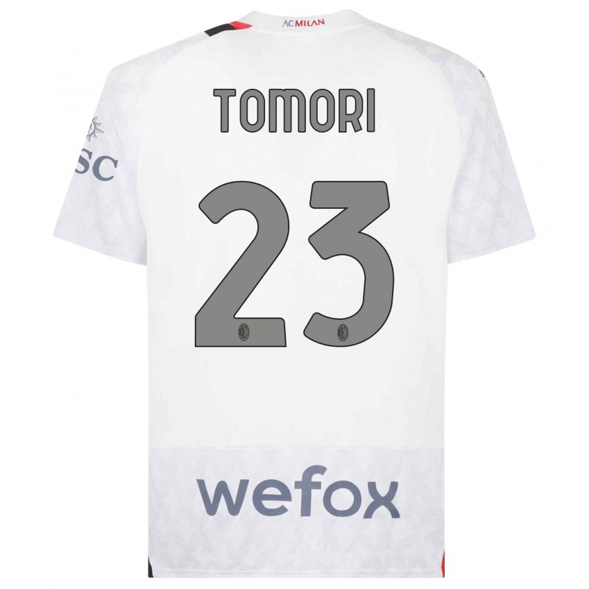 Kinder Fikayo Tomori #23 Weiß Auswärtstrikot Trikot 2023/24 T-Shirt