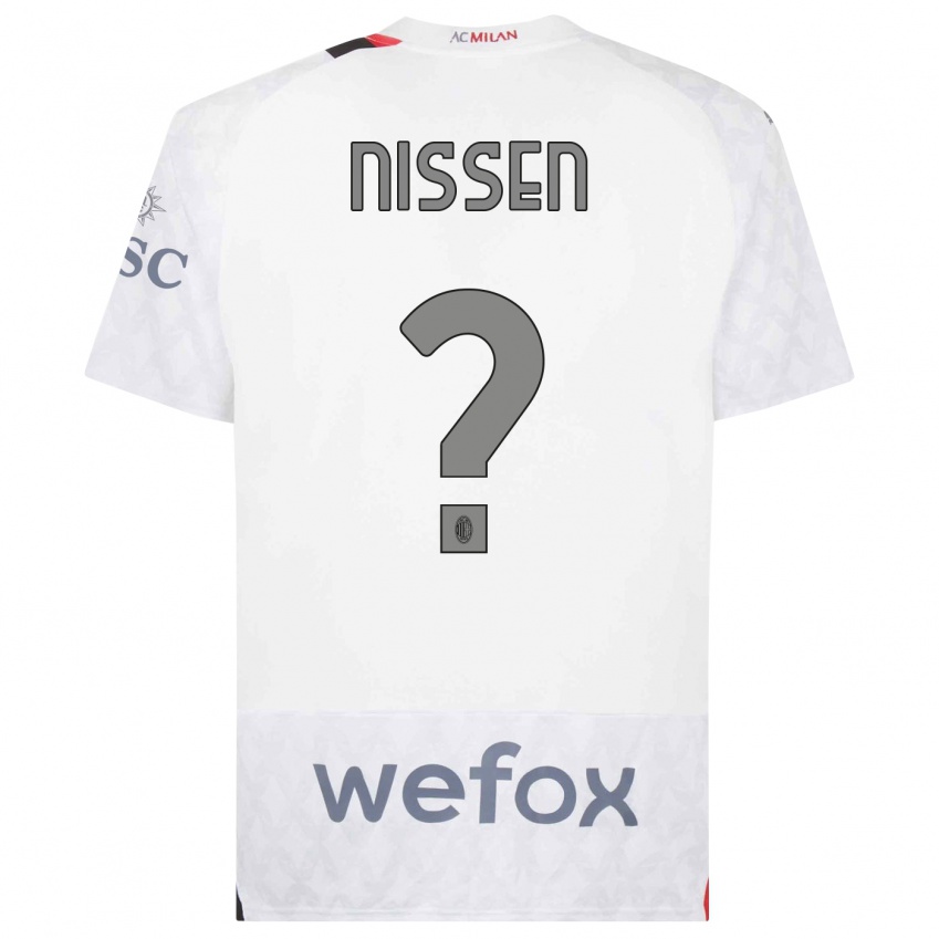 Kinder Fredrik Nissen #0 Weiß Auswärtstrikot Trikot 2023/24 T-Shirt
