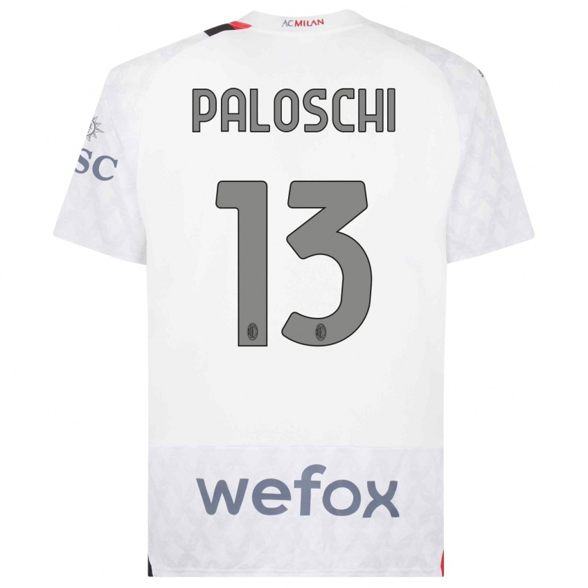 Kinder Dorian Paloschi #13 Weiß Auswärtstrikot Trikot 2023/24 T-Shirt