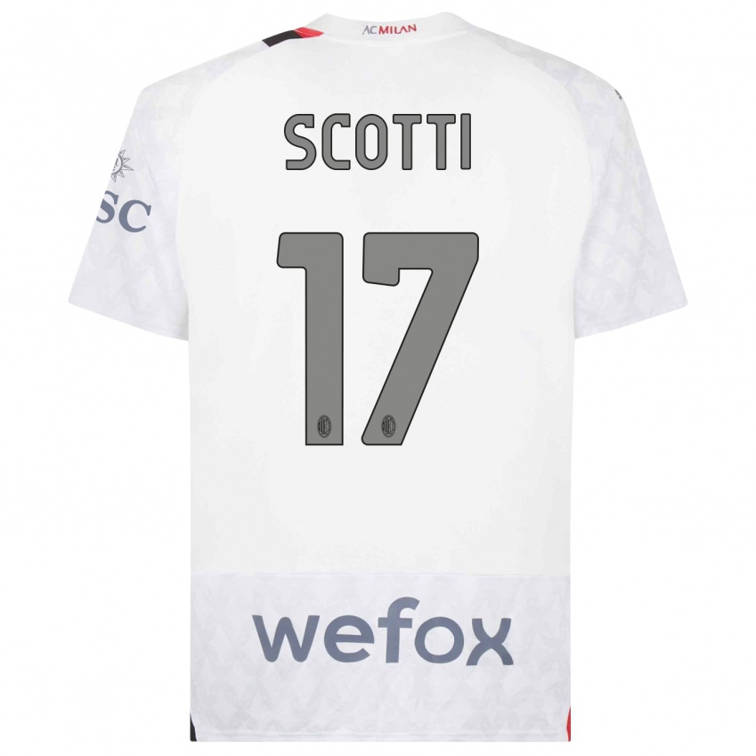 Kinder Filippo Scotti #17 Weiß Auswärtstrikot Trikot 2023/24 T-Shirt