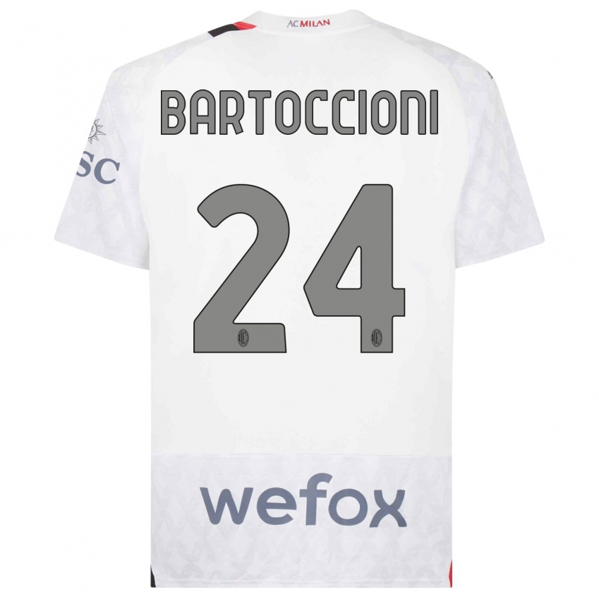Kinder Andrea Bartoccioni #24 Weiß Auswärtstrikot Trikot 2023/24 T-Shirt