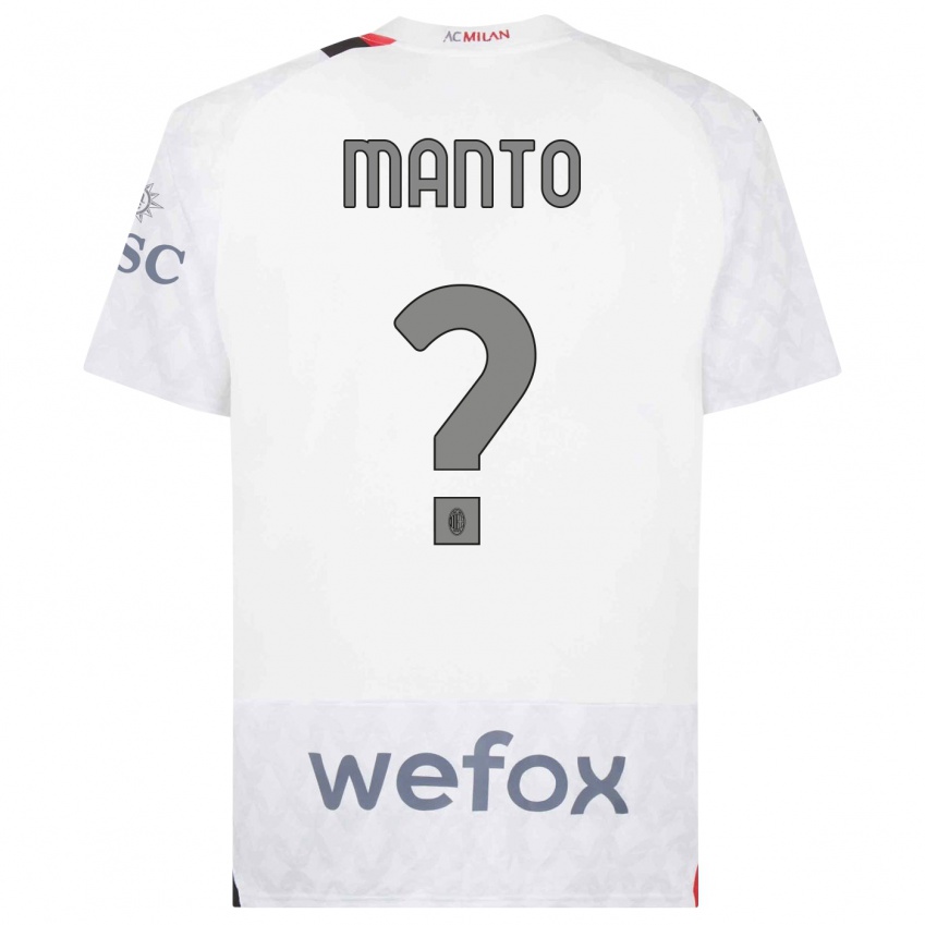 Kinder Gaetano Manto #0 Weiß Auswärtstrikot Trikot 2023/24 T-Shirt