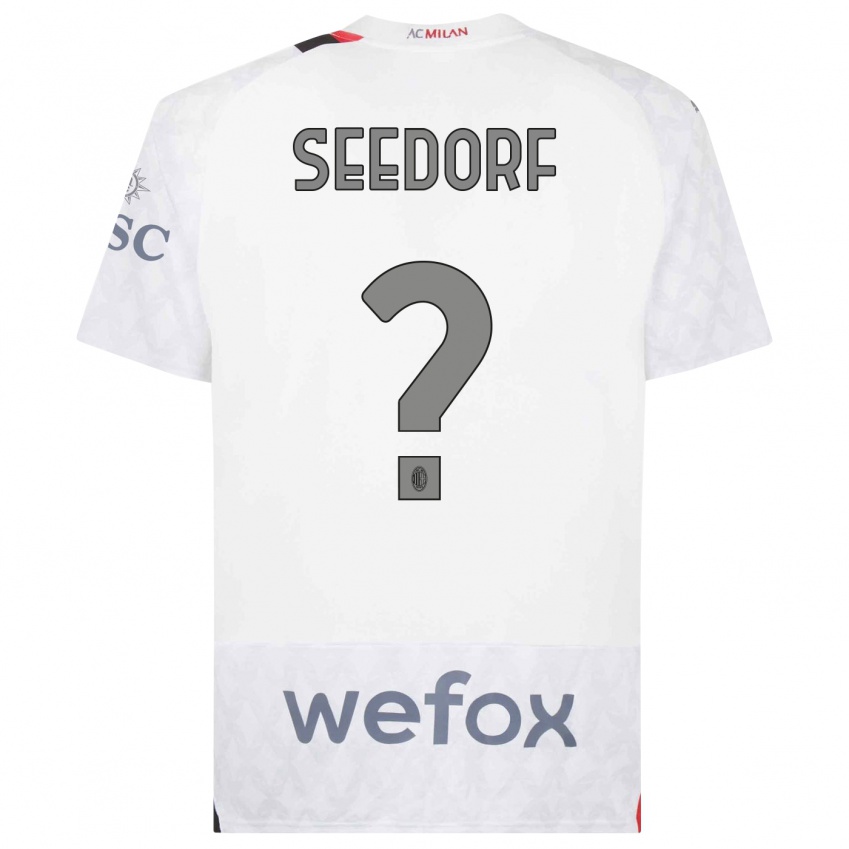 Kinder Denzel Seedorf #0 Weiß Auswärtstrikot Trikot 2023/24 T-Shirt