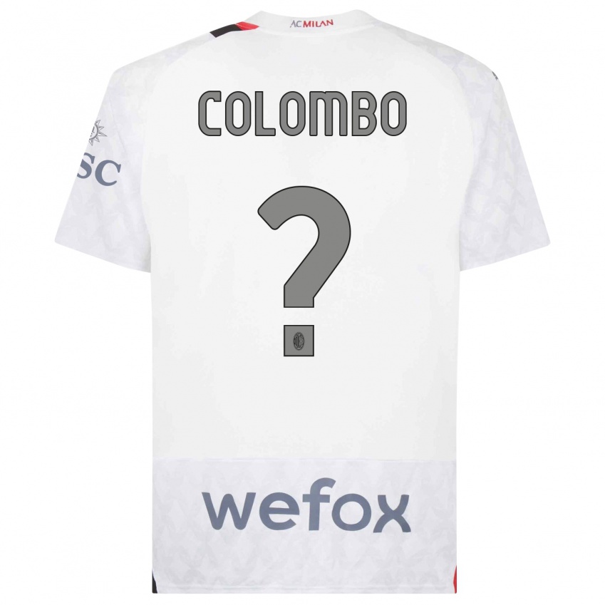 Kinder Federico Colombo #0 Weiß Auswärtstrikot Trikot 2023/24 T-Shirt