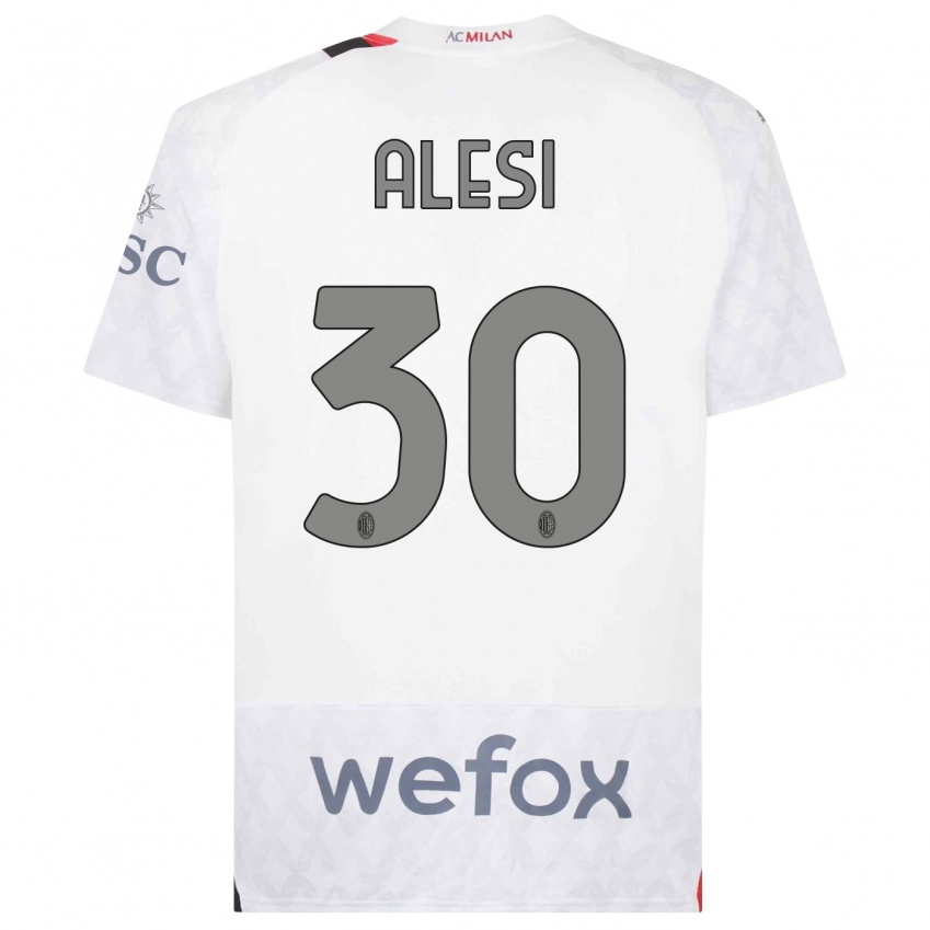 Kinder Gabriele Alesi #30 Weiß Auswärtstrikot Trikot 2023/24 T-Shirt