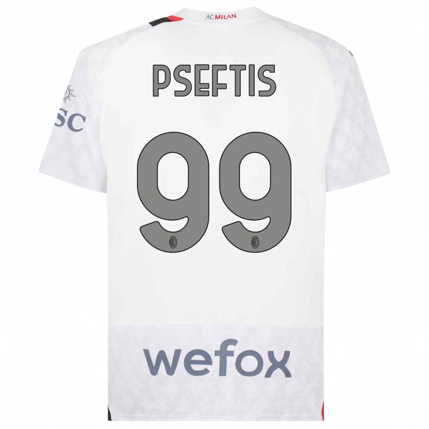 Kinder Fotios Pseftis #99 Weiß Auswärtstrikot Trikot 2023/24 T-Shirt