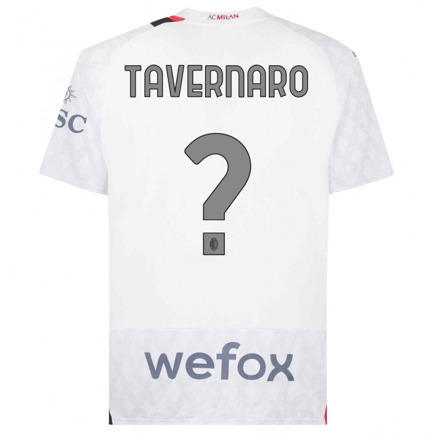 Kinder Federico Tavernaro #0 Weiß Auswärtstrikot Trikot 2023/24 T-Shirt