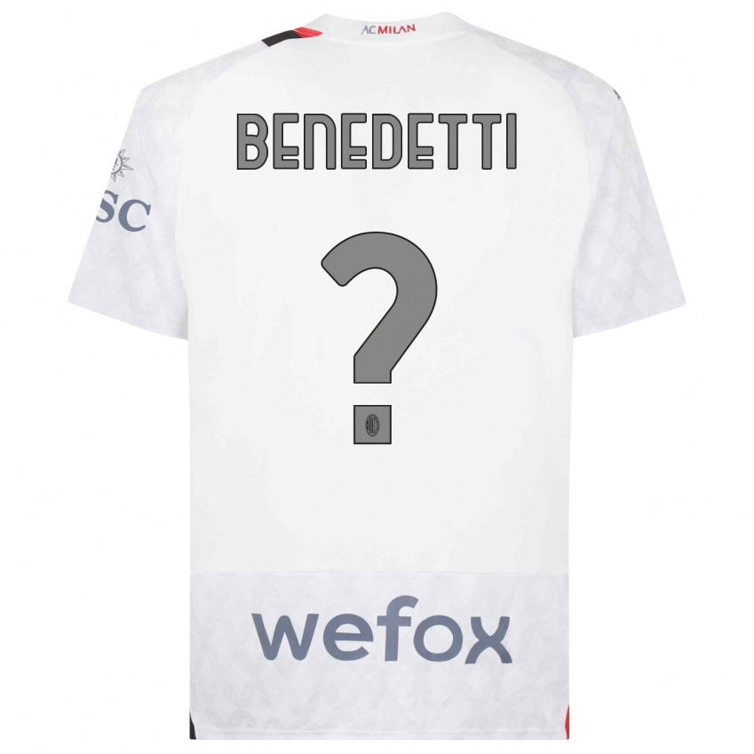 Kinder Emanuele Benedetti #0 Weiß Auswärtstrikot Trikot 2023/24 T-Shirt