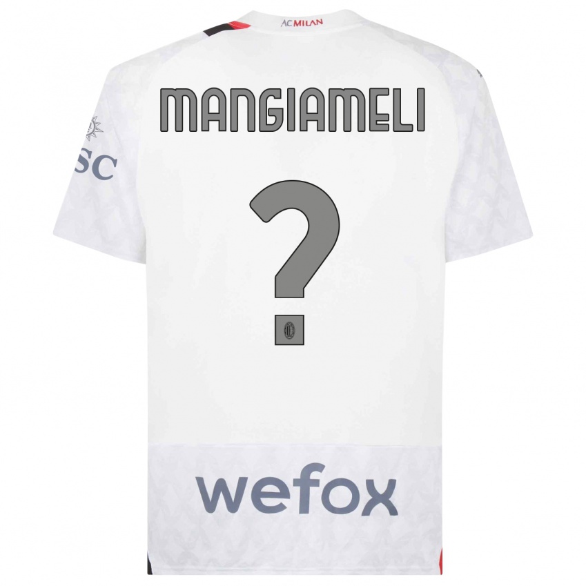 Kinder Federico Mangiameli #0 Weiß Auswärtstrikot Trikot 2023/24 T-Shirt