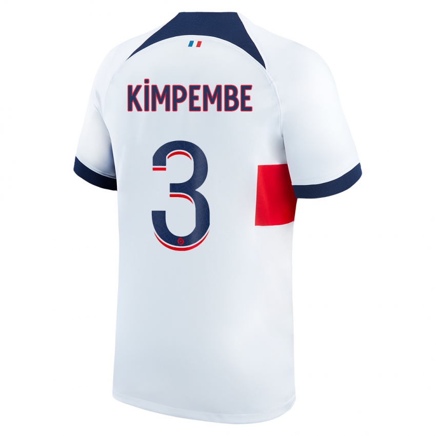 Kinder Presnel Kimpembe #3 Weiß Auswärtstrikot Trikot 2023/24 T-Shirt