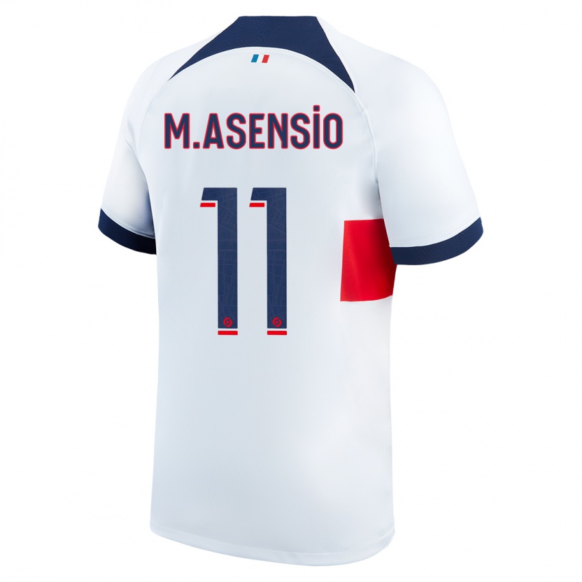 Kinder Marco Asensio #11 Weiß Auswärtstrikot Trikot 2023/24 T-Shirt