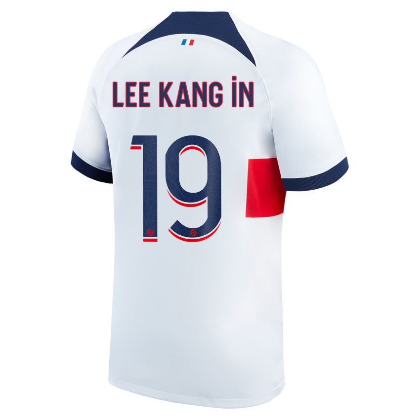 Kinder Kang-In Lee #19 Weiß Auswärtstrikot Trikot 2023/24 T-Shirt