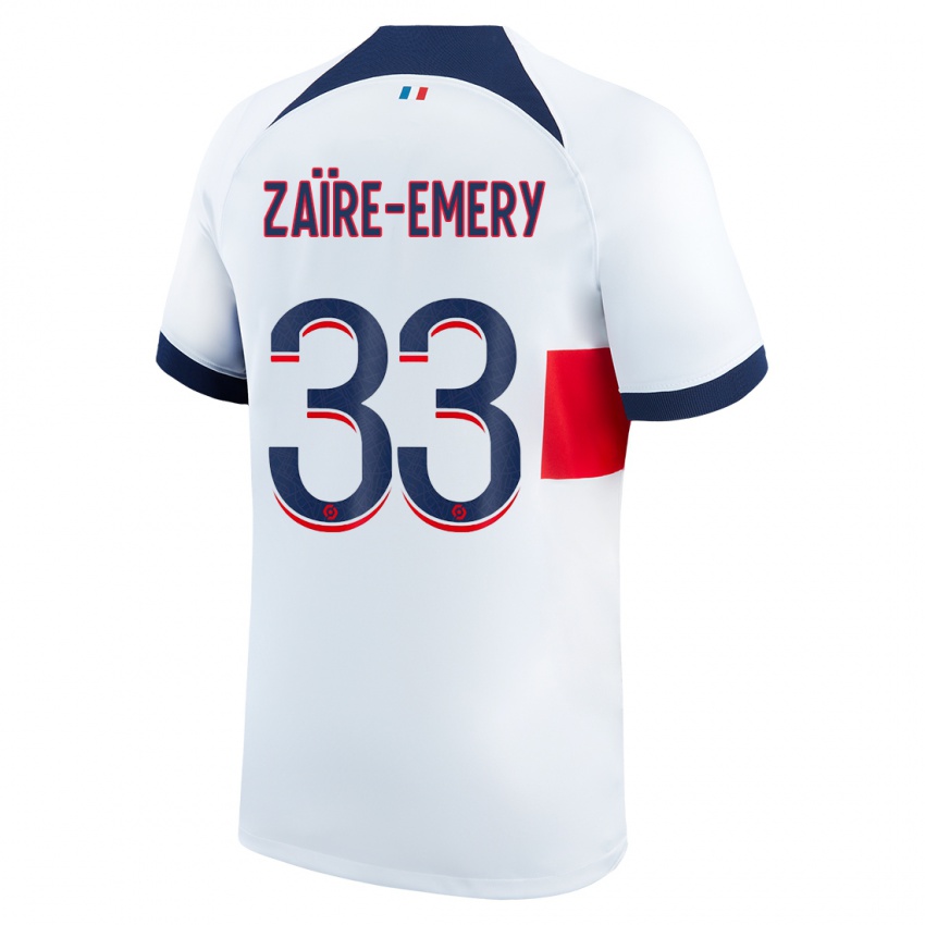 Kinder Warren Zaire Emery #33 Weiß Auswärtstrikot Trikot 2023/24 T-Shirt