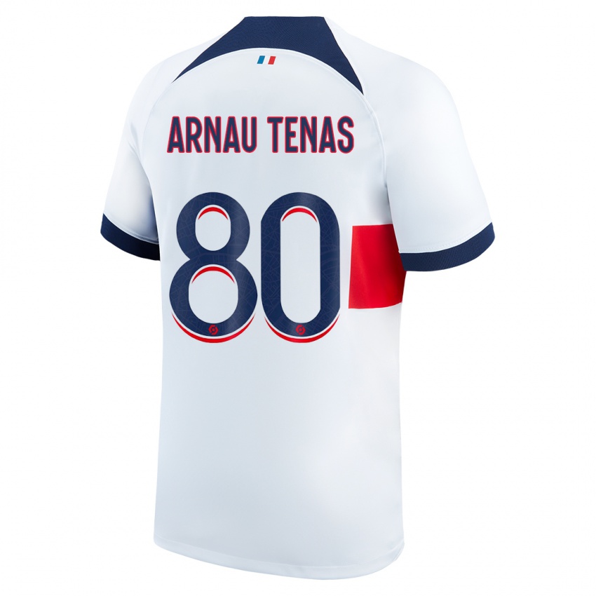 Kinder Arnau Tenas #80 Weiß Auswärtstrikot Trikot 2023/24 T-Shirt
