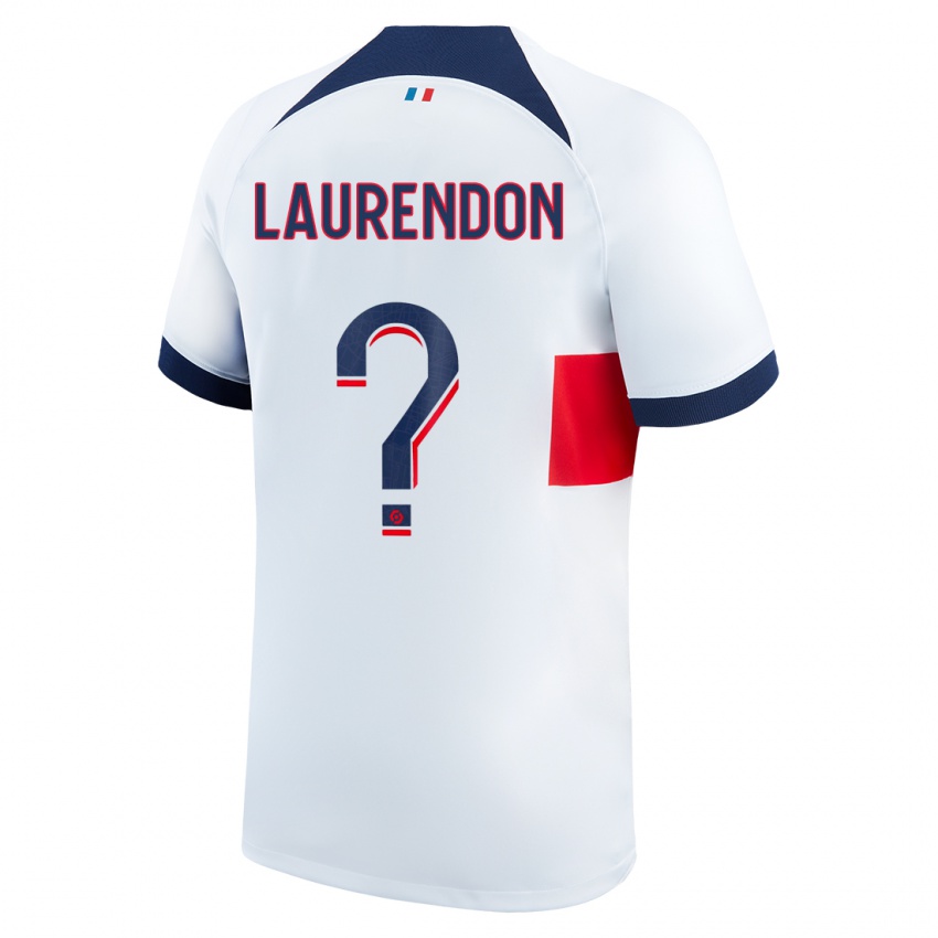Kinder Bilal Laurendon #0 Weiß Auswärtstrikot Trikot 2023/24 T-Shirt