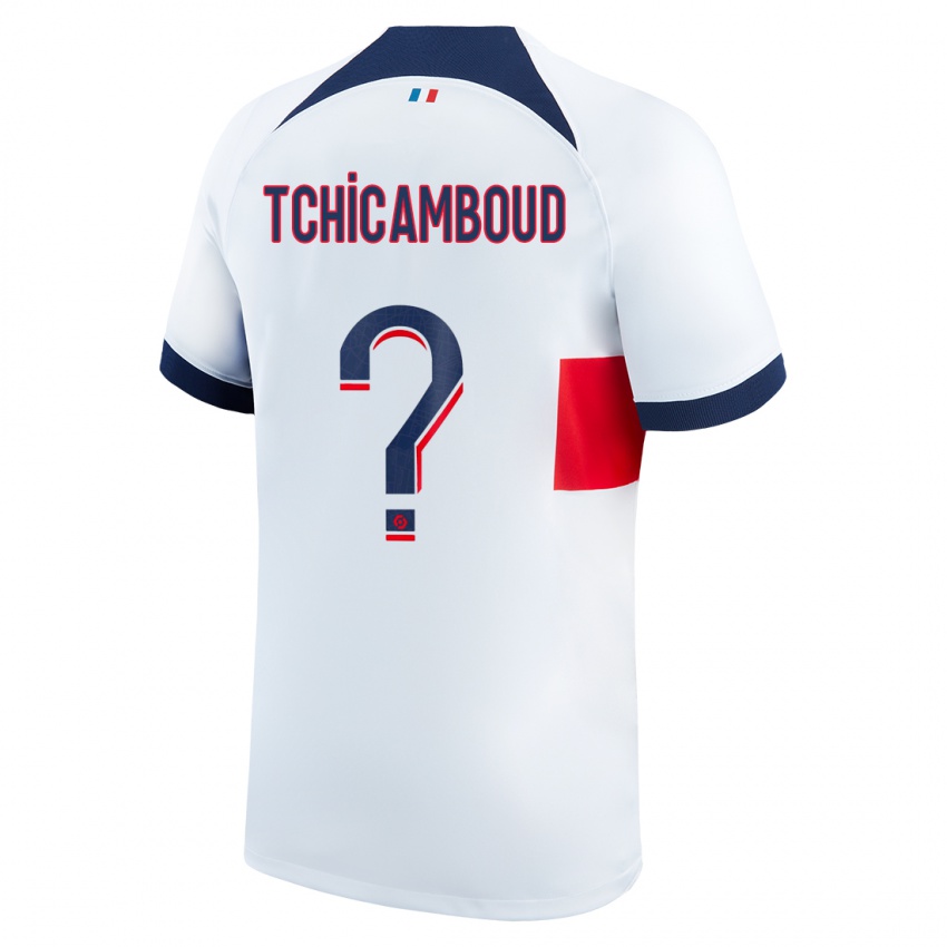 Kinder Queyrell Tchicamboud #0 Weiß Auswärtstrikot Trikot 2023/24 T-Shirt