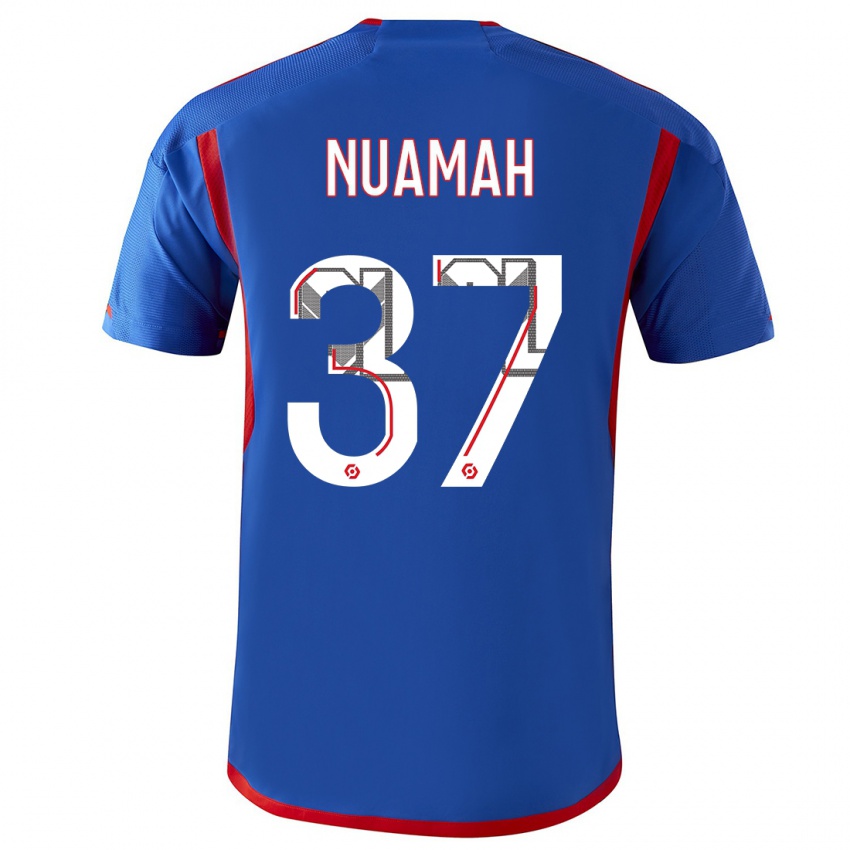 Kinder Ernest Nuamah #37 Blau Rot Auswärtstrikot Trikot 2023/24 T-Shirt