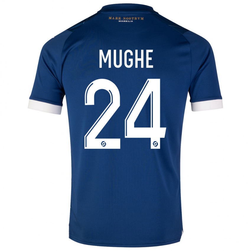 Kinder François Mughe #24 Dunkelblau Auswärtstrikot Trikot 2023/24 T-Shirt