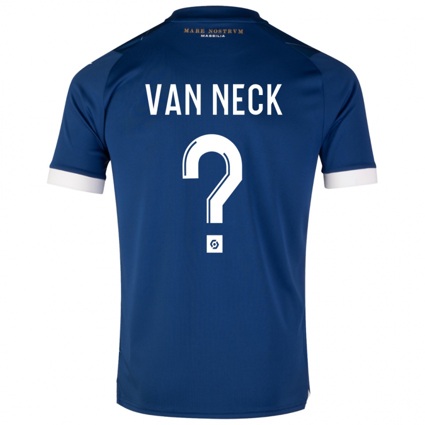 Kinder Jelle Van Neck #0 Dunkelblau Auswärtstrikot Trikot 2023/24 T-Shirt