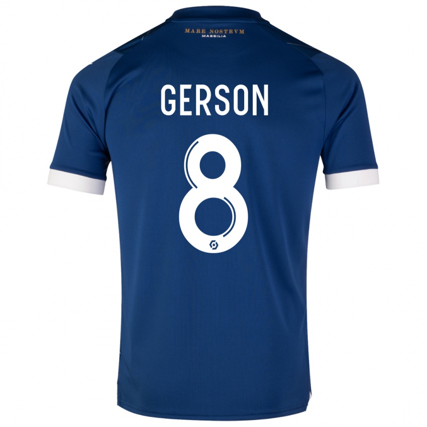 Kinder Gerson #8 Dunkelblau Auswärtstrikot Trikot 2023/24 T-Shirt