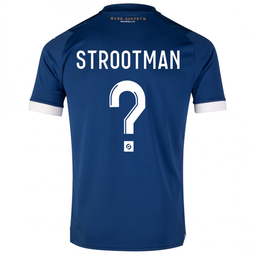 Kinder Kevin Strootman #0 Dunkelblau Auswärtstrikot Trikot 2023/24 T-Shirt