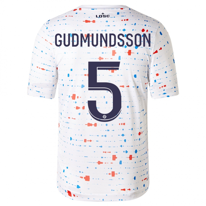 Kinder Gabriel Gudmundsson #5 Weiß Auswärtstrikot Trikot 2023/24 T-Shirt