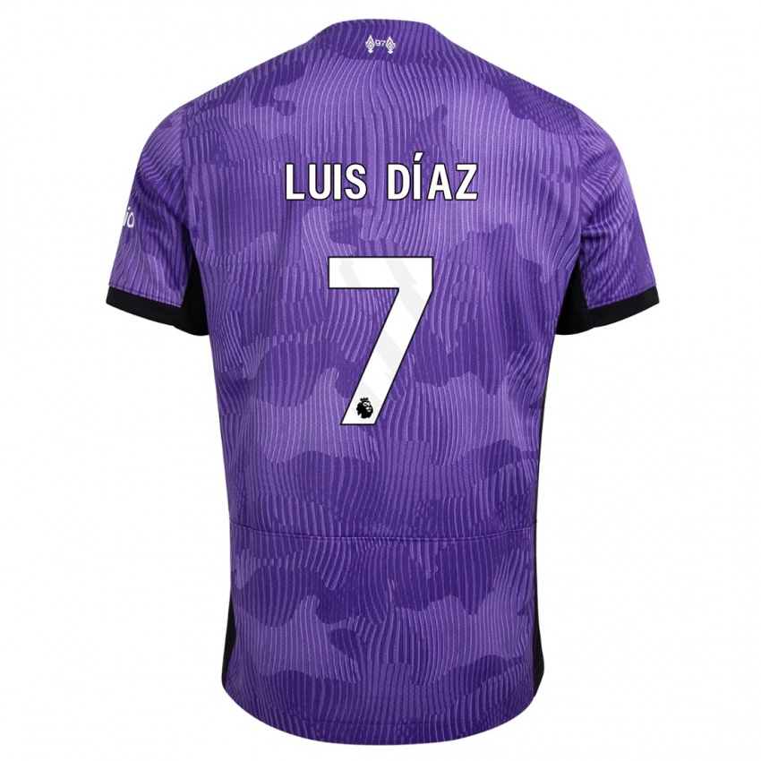 Kinder Luis Diaz #7 Lila Ausweichtrikot Trikot 2023/24 T-Shirt