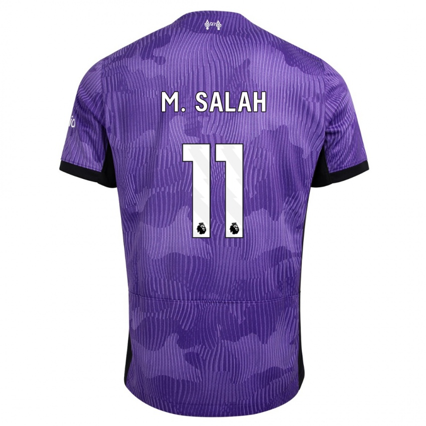 Kinder Mohamed Salah #11 Lila Ausweichtrikot Trikot 2023/24 T-Shirt