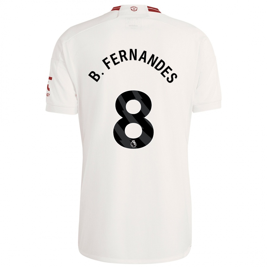 Kinder Bruno Fernandes #8 Weiß Ausweichtrikot Trikot 2023/24 T-Shirt