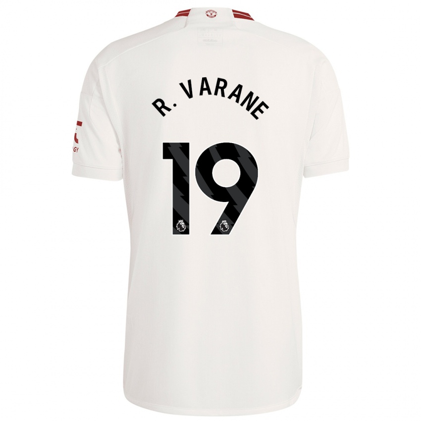 Kinder Raphael Varane #19 Weiß Ausweichtrikot Trikot 2023/24 T-Shirt