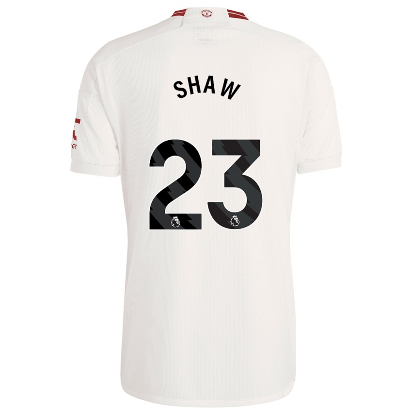 Kinder Luke Shaw #23 Weiß Ausweichtrikot Trikot 2023/24 T-Shirt