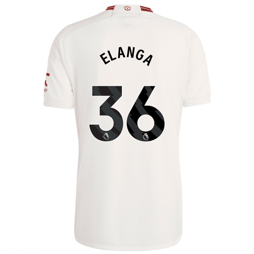 Kinder Anthony Elanga #36 Weiß Ausweichtrikot Trikot 2023/24 T-Shirt