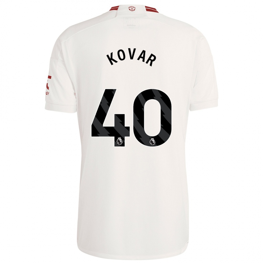 Kinder Matej Kovar #40 Weiß Ausweichtrikot Trikot 2023/24 T-Shirt