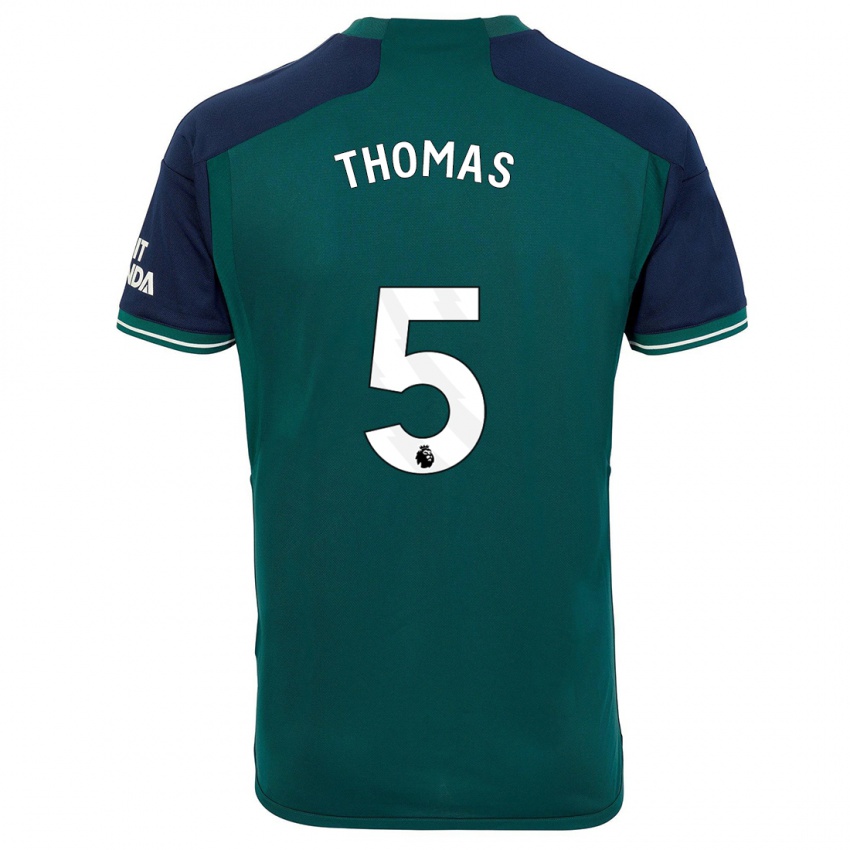 Kinder Thomas Partey #5 Grün Ausweichtrikot Trikot 2023/24 T-Shirt