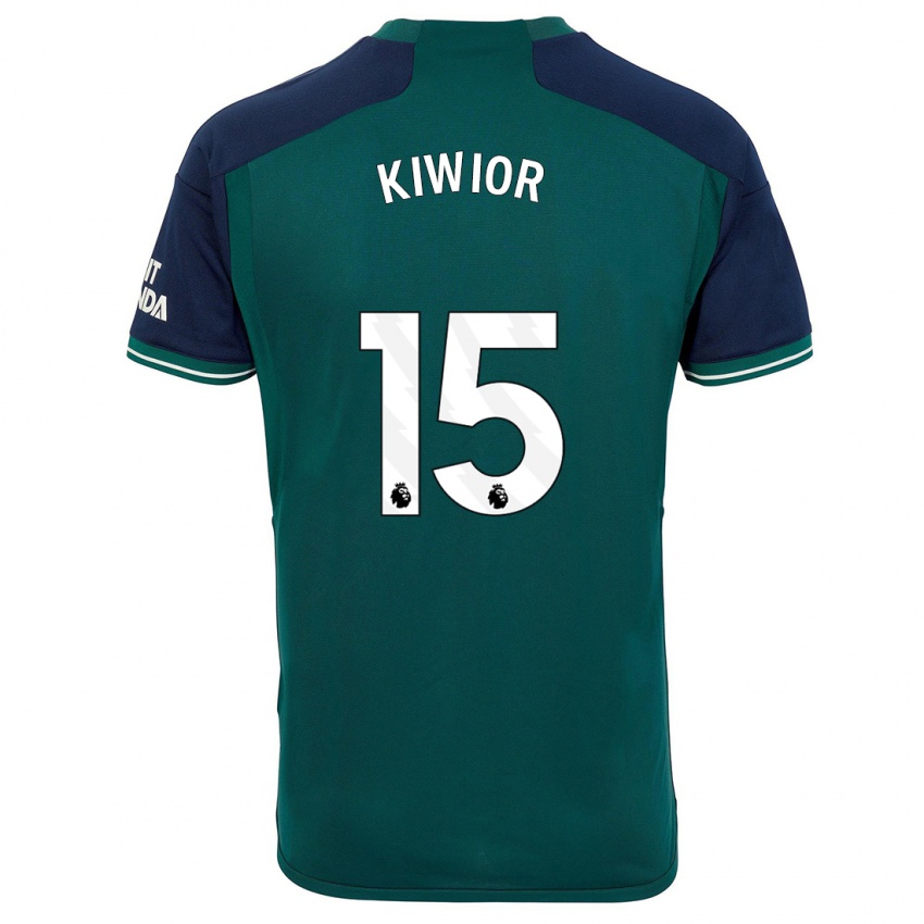 Kinder Jakub Kiwior #15 Grün Ausweichtrikot Trikot 2023/24 T-Shirt