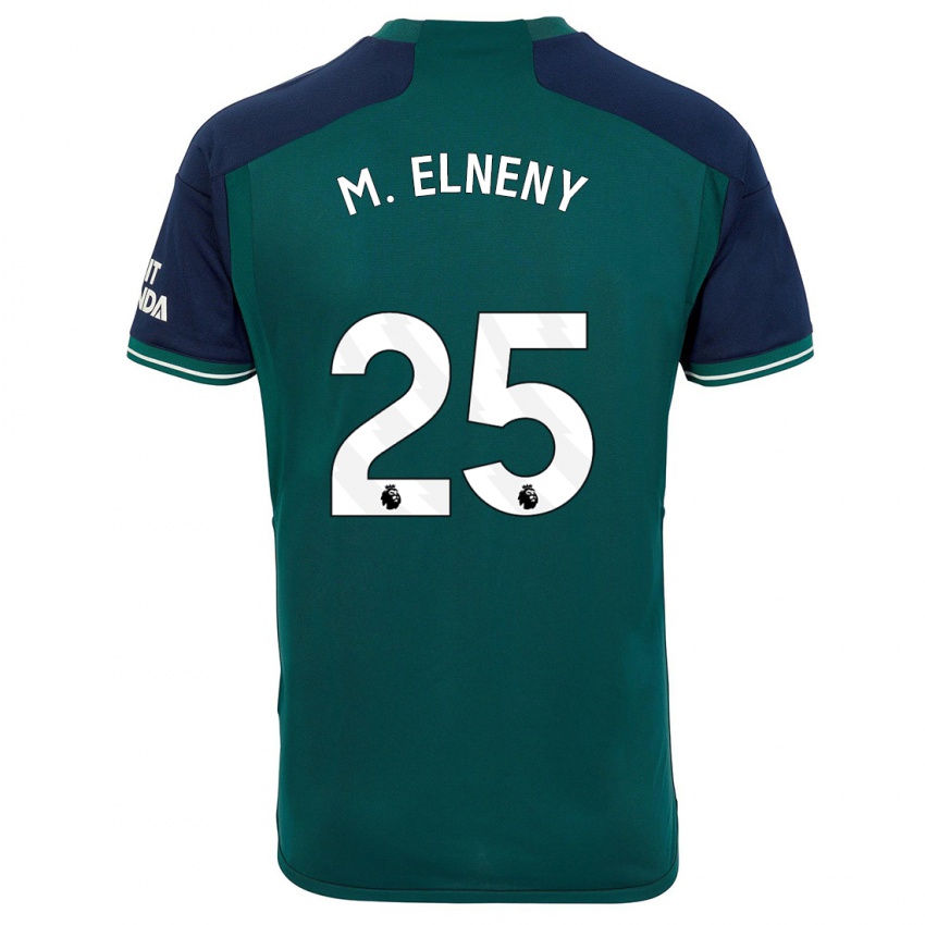 Kinder Mohamed Elneny #25 Grün Ausweichtrikot Trikot 2023/24 T-Shirt