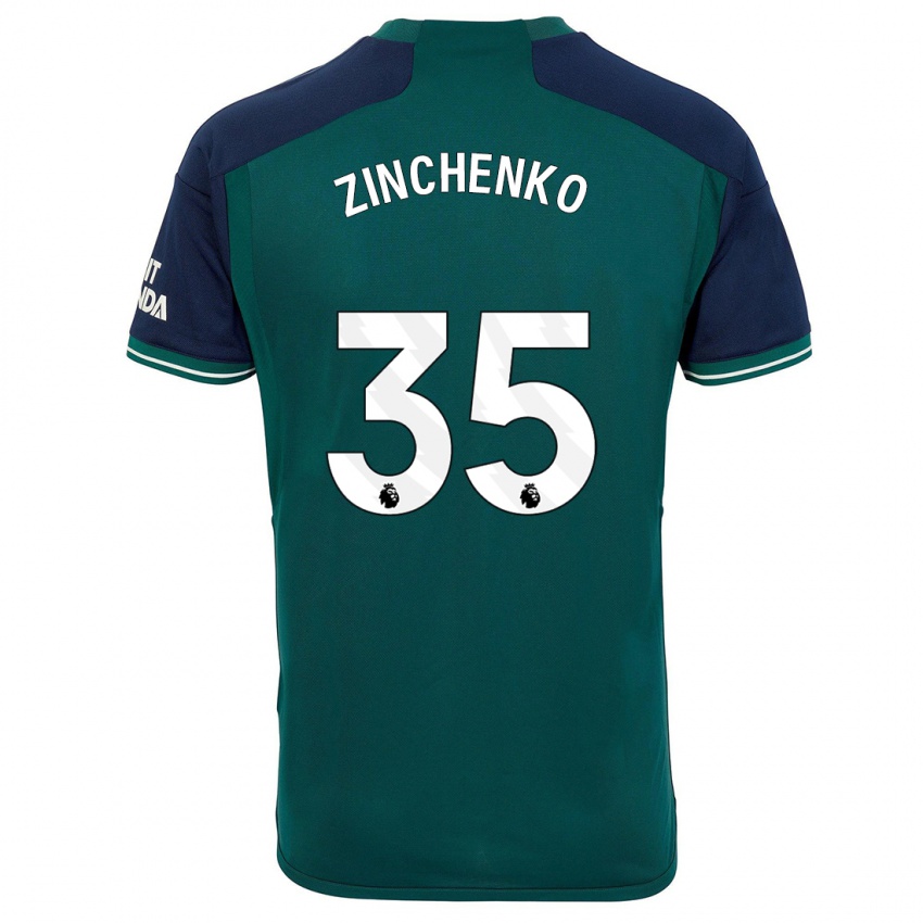 Kinder Oleksandr Zinchenko #35 Grün Ausweichtrikot Trikot 2023/24 T-Shirt