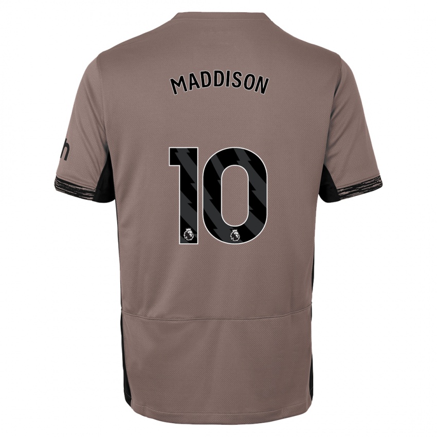 Kinder James Maddison #10 Dunkelbeige Ausweichtrikot Trikot 2023/24 T-Shirt