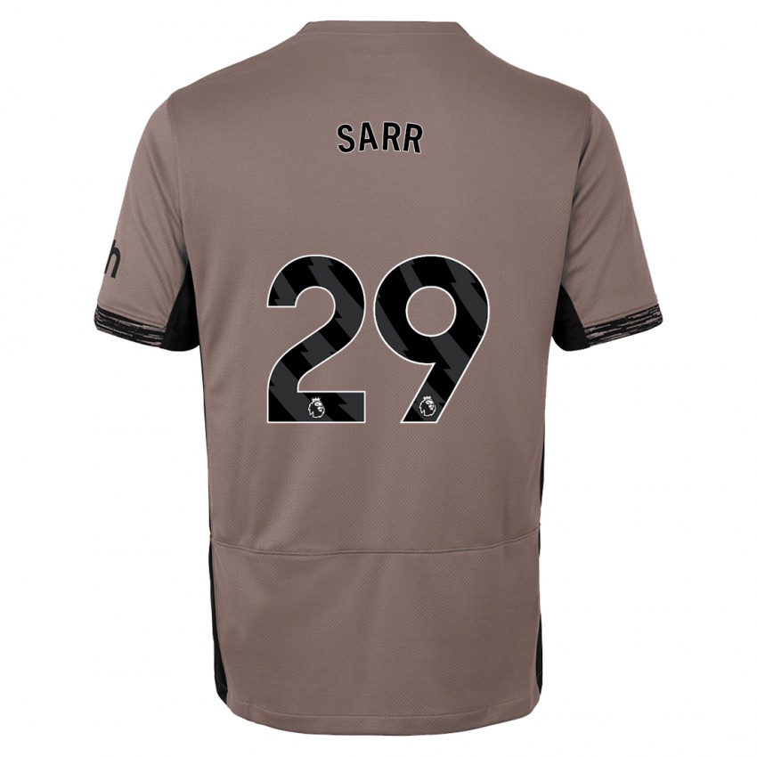 Kinder Pape Matar Sarr #29 Dunkelbeige Ausweichtrikot Trikot 2023/24 T-Shirt