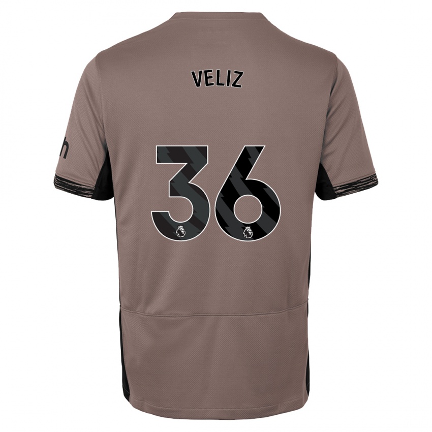 Kinder Alejo Véliz #36 Dunkelbeige Ausweichtrikot Trikot 2023/24 T-Shirt