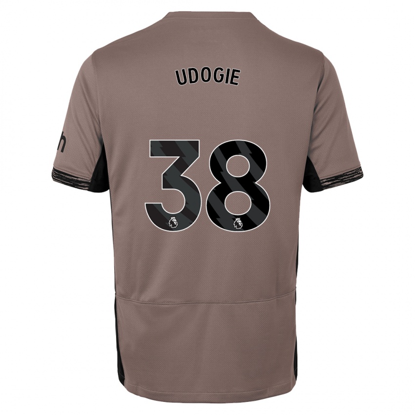 Kinder Destiny Udogie #38 Dunkelbeige Ausweichtrikot Trikot 2023/24 T-Shirt