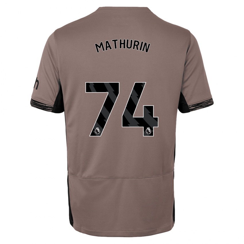 Kinder Roshaun Mathurin #74 Dunkelbeige Ausweichtrikot Trikot 2023/24 T-Shirt