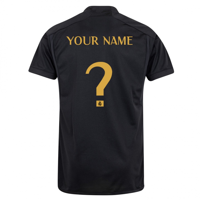 Kinder Ihren Namen #0 Schwarz Ausweichtrikot Trikot 2023/24 T-Shirt