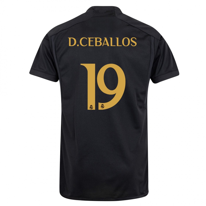 Kinder Dani Ceballos #19 Schwarz Ausweichtrikot Trikot 2023/24 T-Shirt