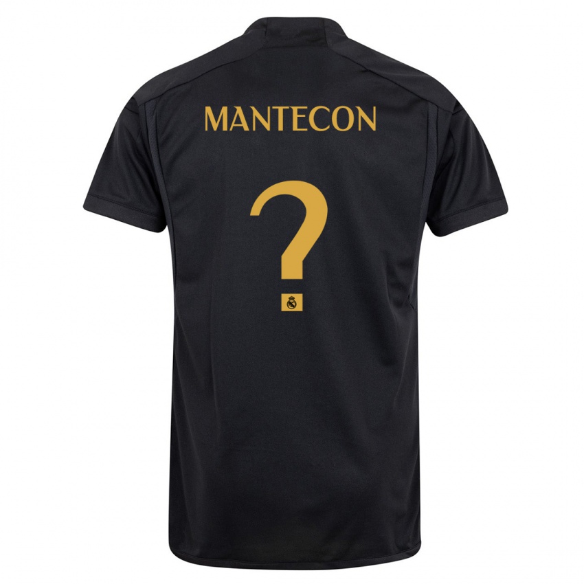 Kinder Hugo Mantecon #0 Schwarz Ausweichtrikot Trikot 2023/24 T-Shirt