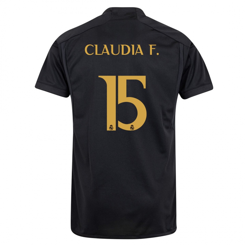 Kinder Claudia Florentino #15 Schwarz Ausweichtrikot Trikot 2023/24 T-Shirt