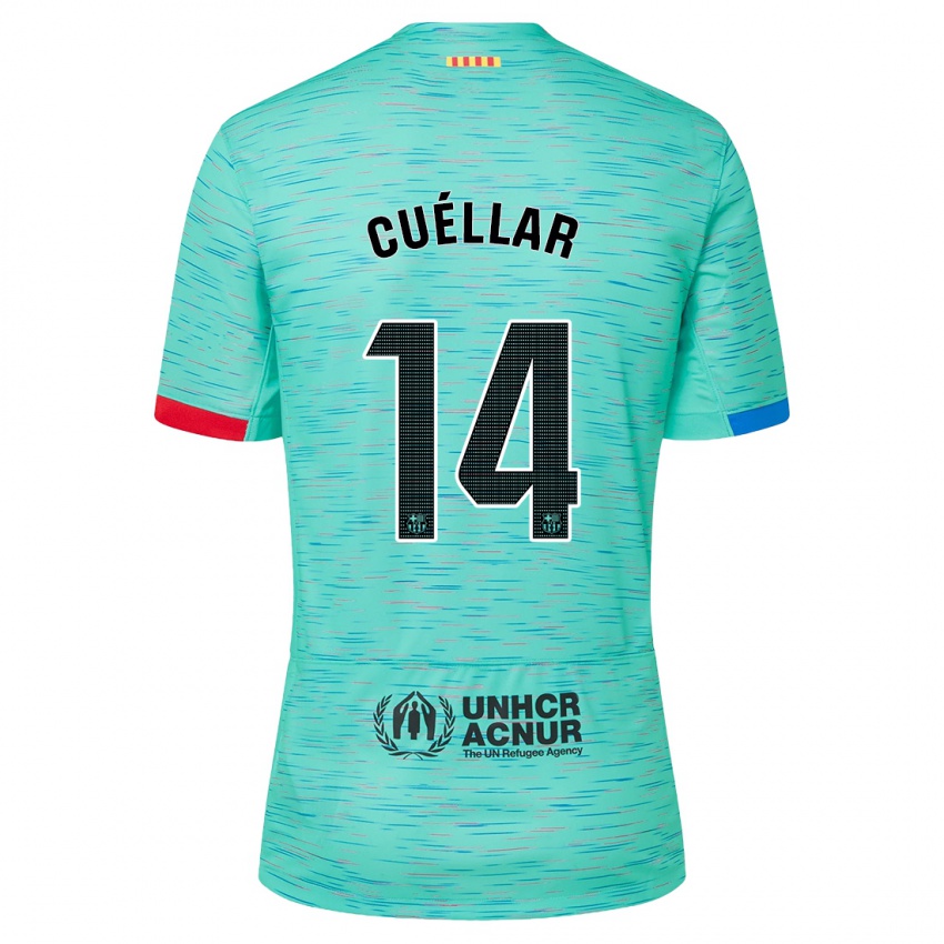 Kinder Jaume Cuéllar #14 Helles Aqua Ausweichtrikot Trikot 2023/24 T-Shirt