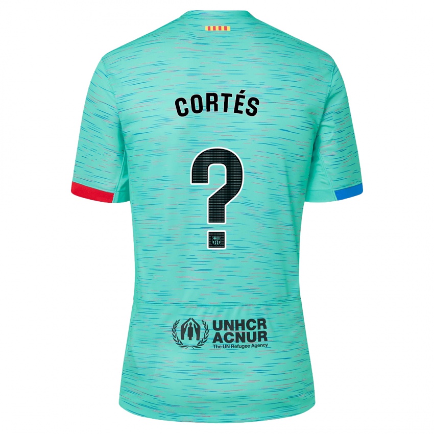 Kinder Álvaro Cortés #0 Helles Aqua Ausweichtrikot Trikot 2023/24 T-Shirt